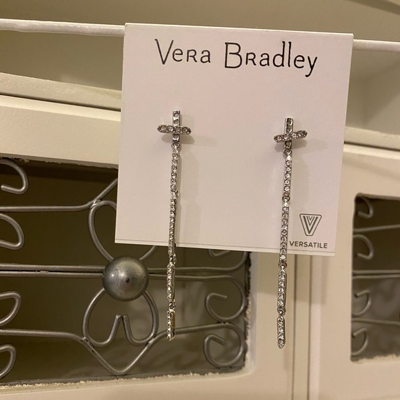 Vera Bradley Silver Whisper Link Linear Perced Earrings - Picture 4 of 6